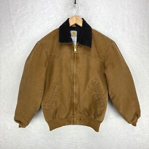 Carhartt Santa Fe Jacket Quilt Lined Mens Small J14 BRN Brown
